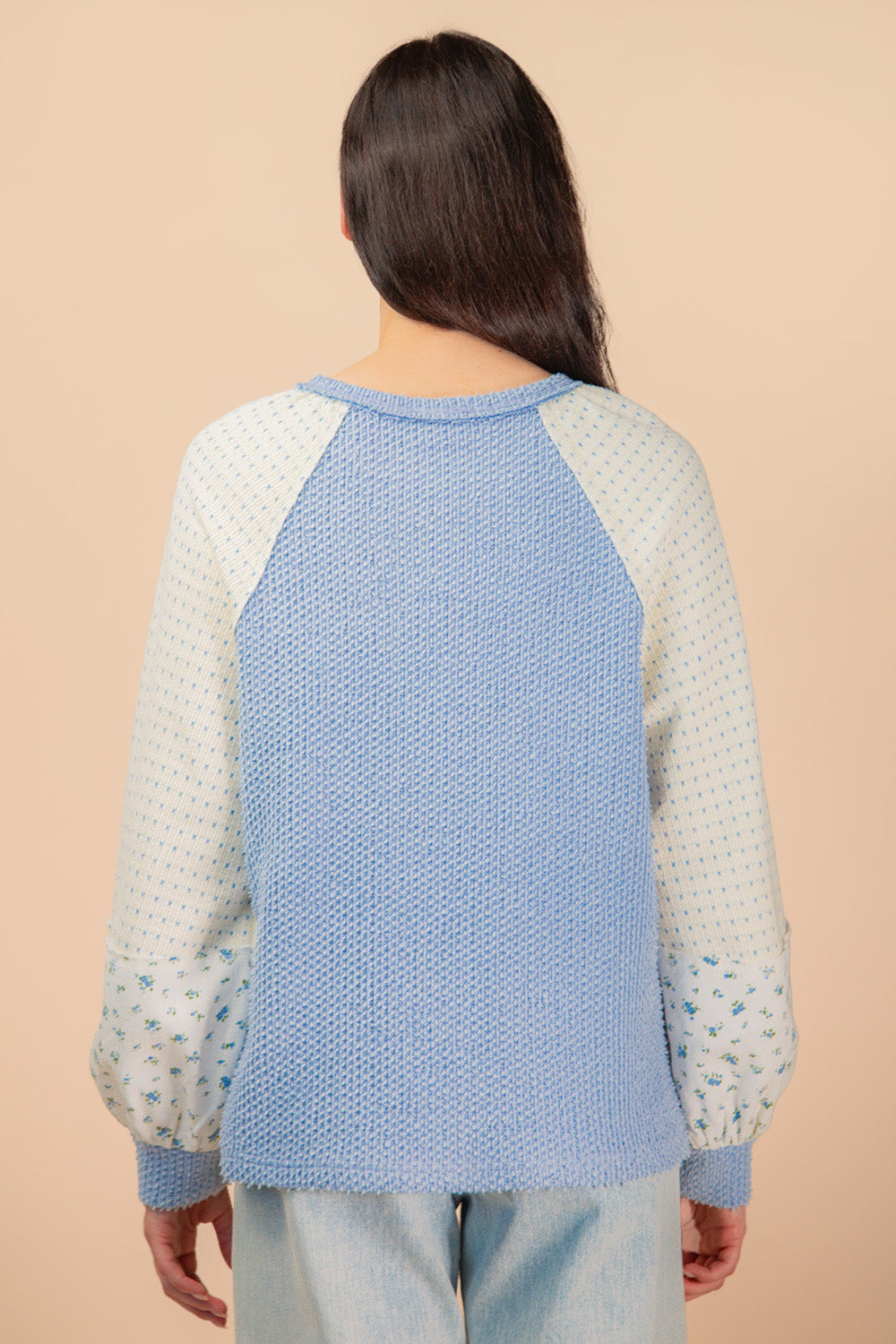 Floral Knit Top - Blue