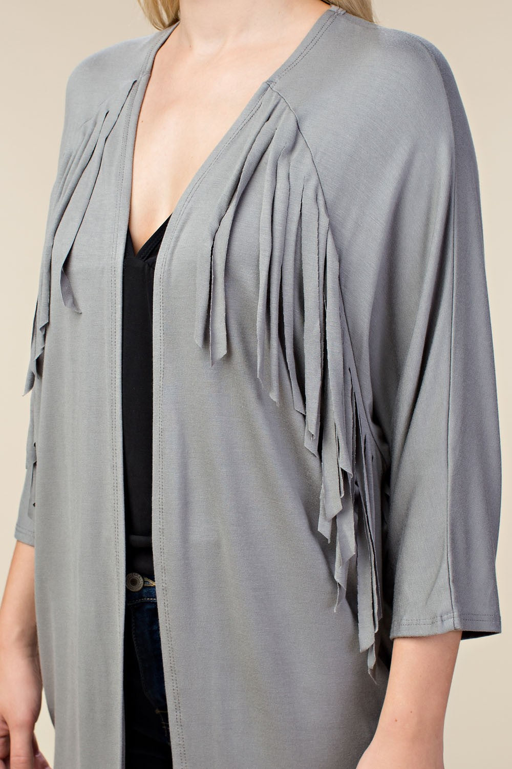 Embellished Cardigan - Gray