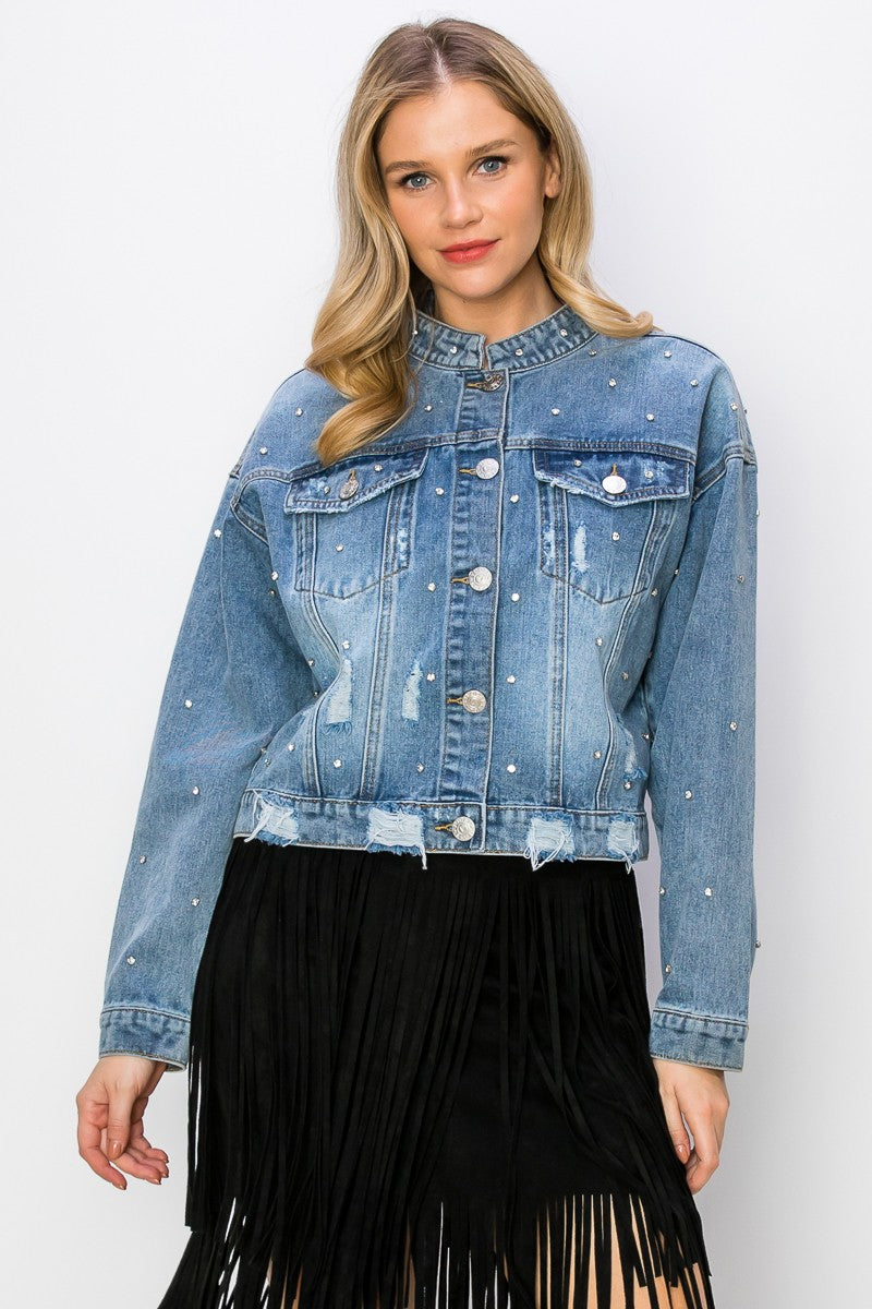 ブライトさま♡ Starlight Denim Jacket – Pink Fleur Boutique