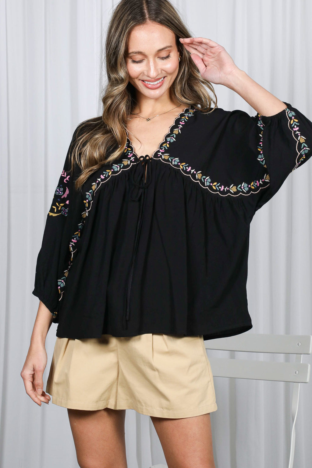 Boho Embroidered Top
