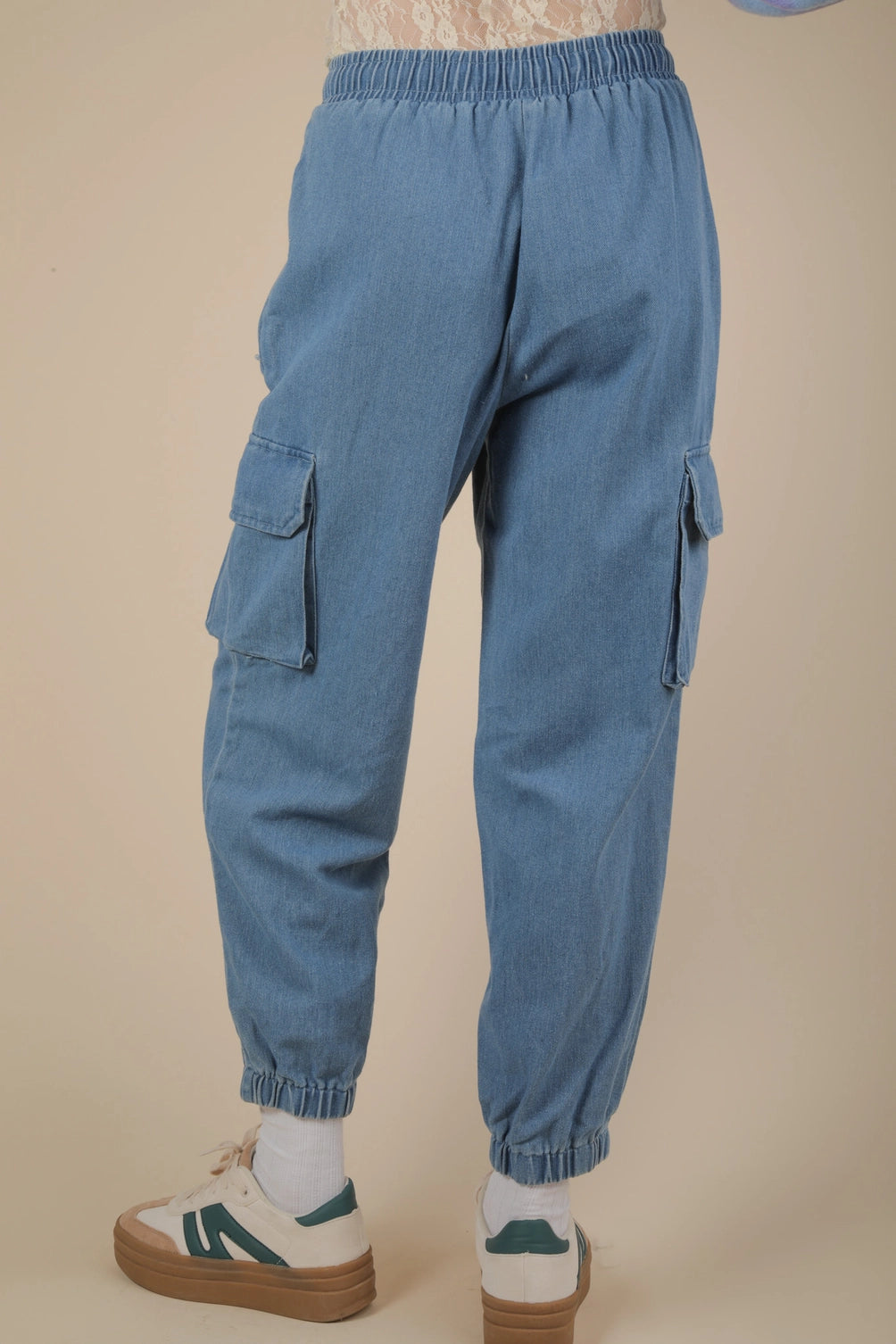 Denim Cargo Joggers