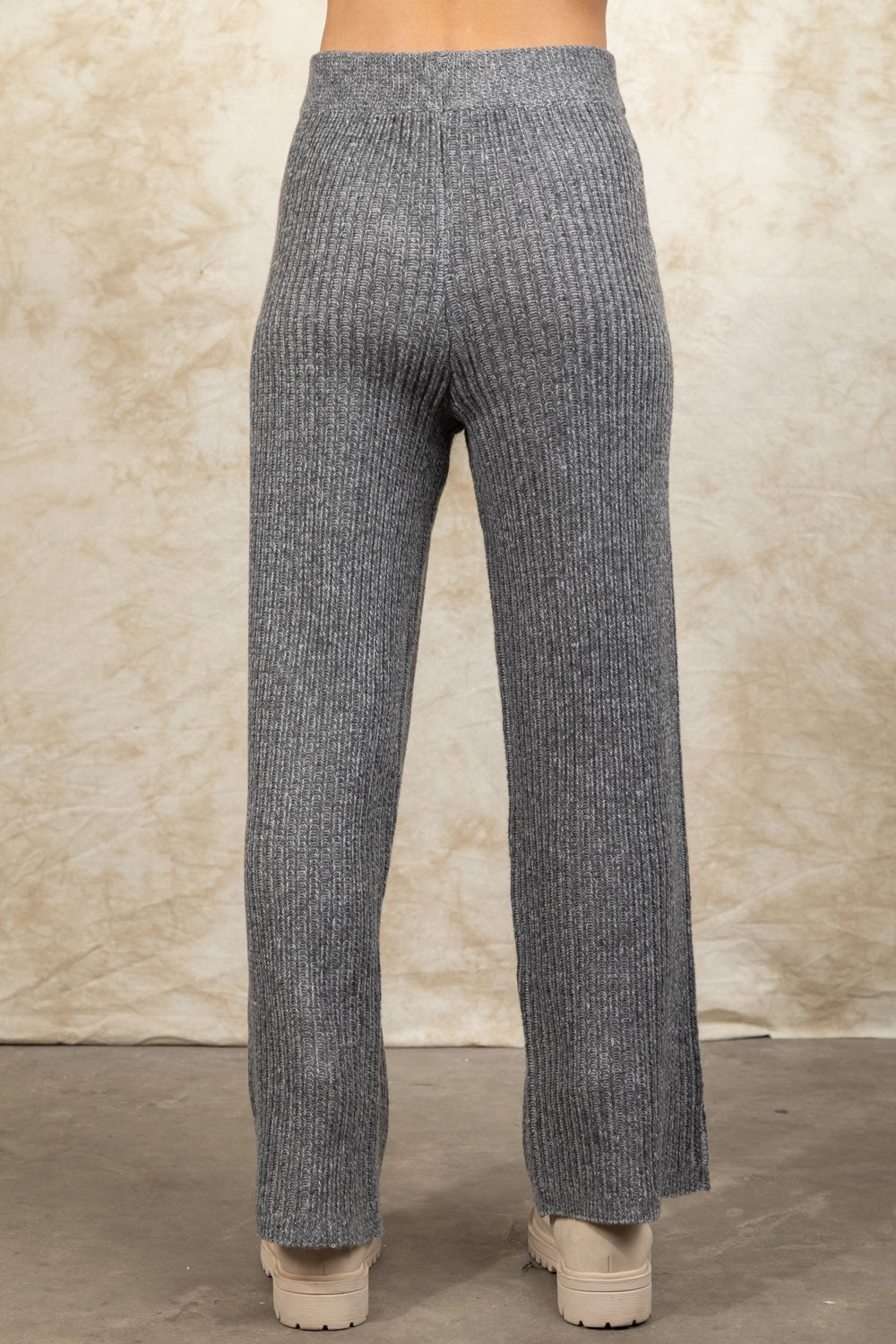 Distressed Sweater Set - Charcoal