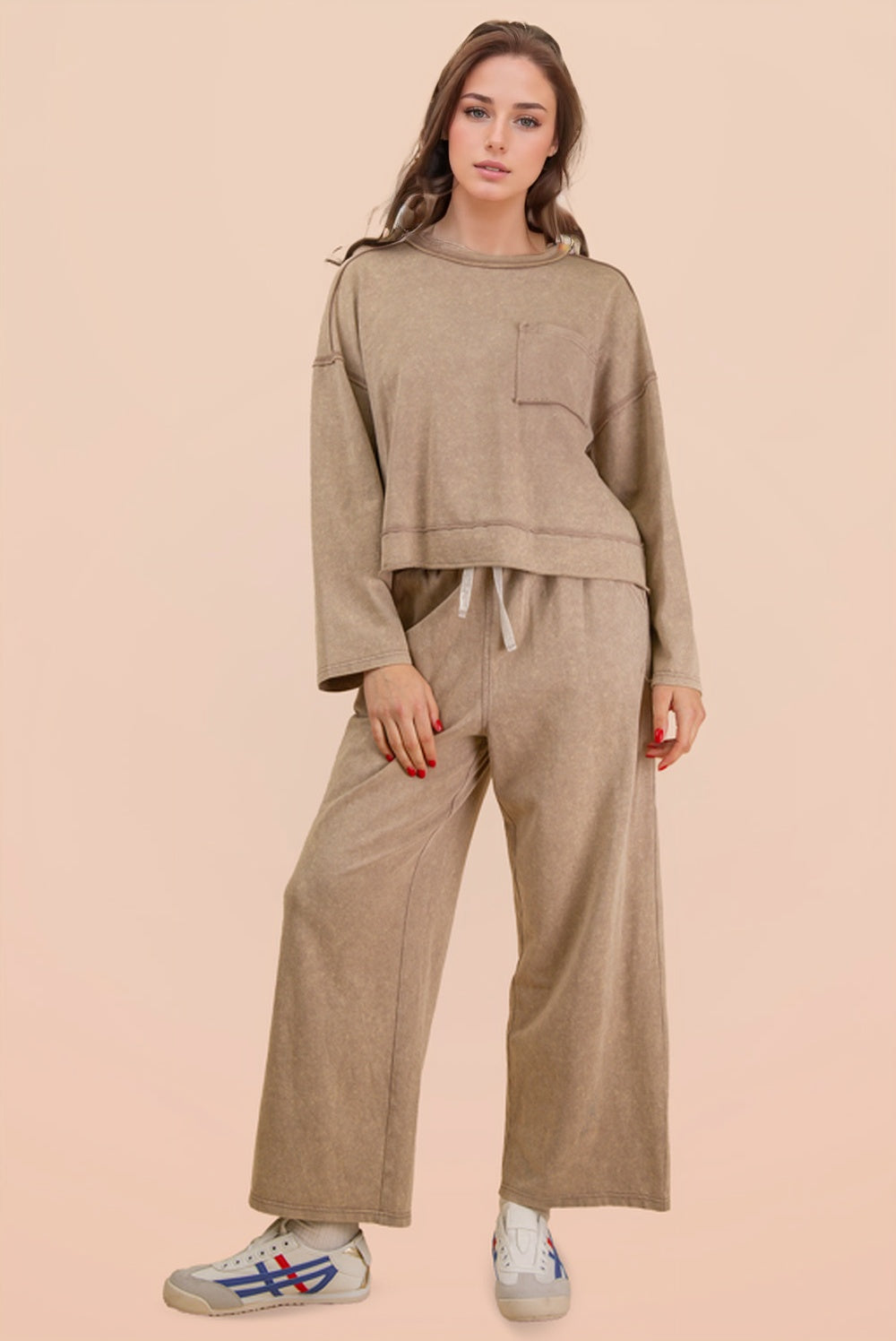 Mineral Wash Loungewear Set - Mocha