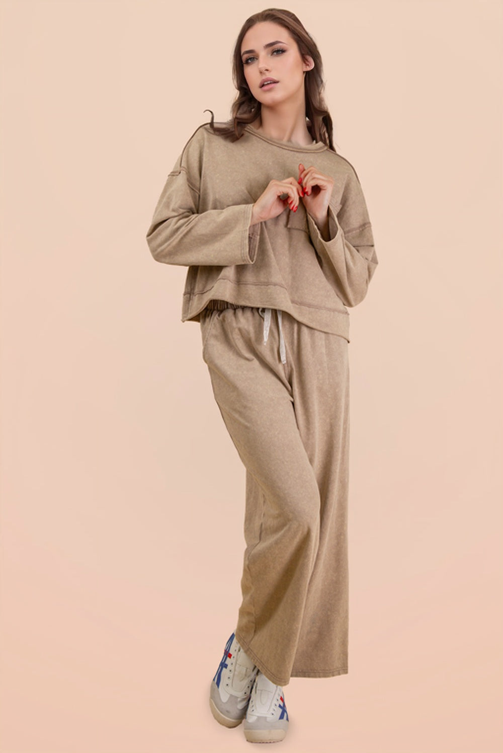 Mineral Wash Loungewear Set - Mocha