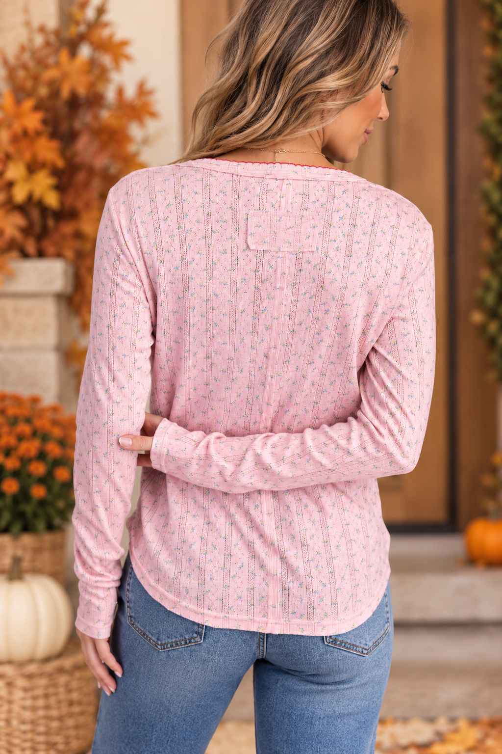 Easel Vintage Rose Floral Top