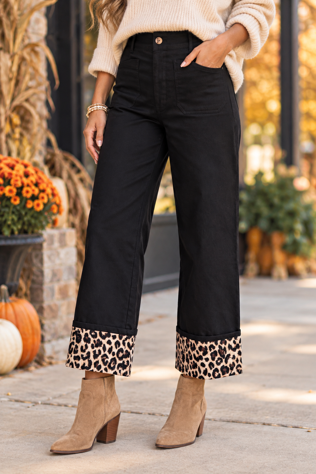Wild Side Leopard Cuff Pants