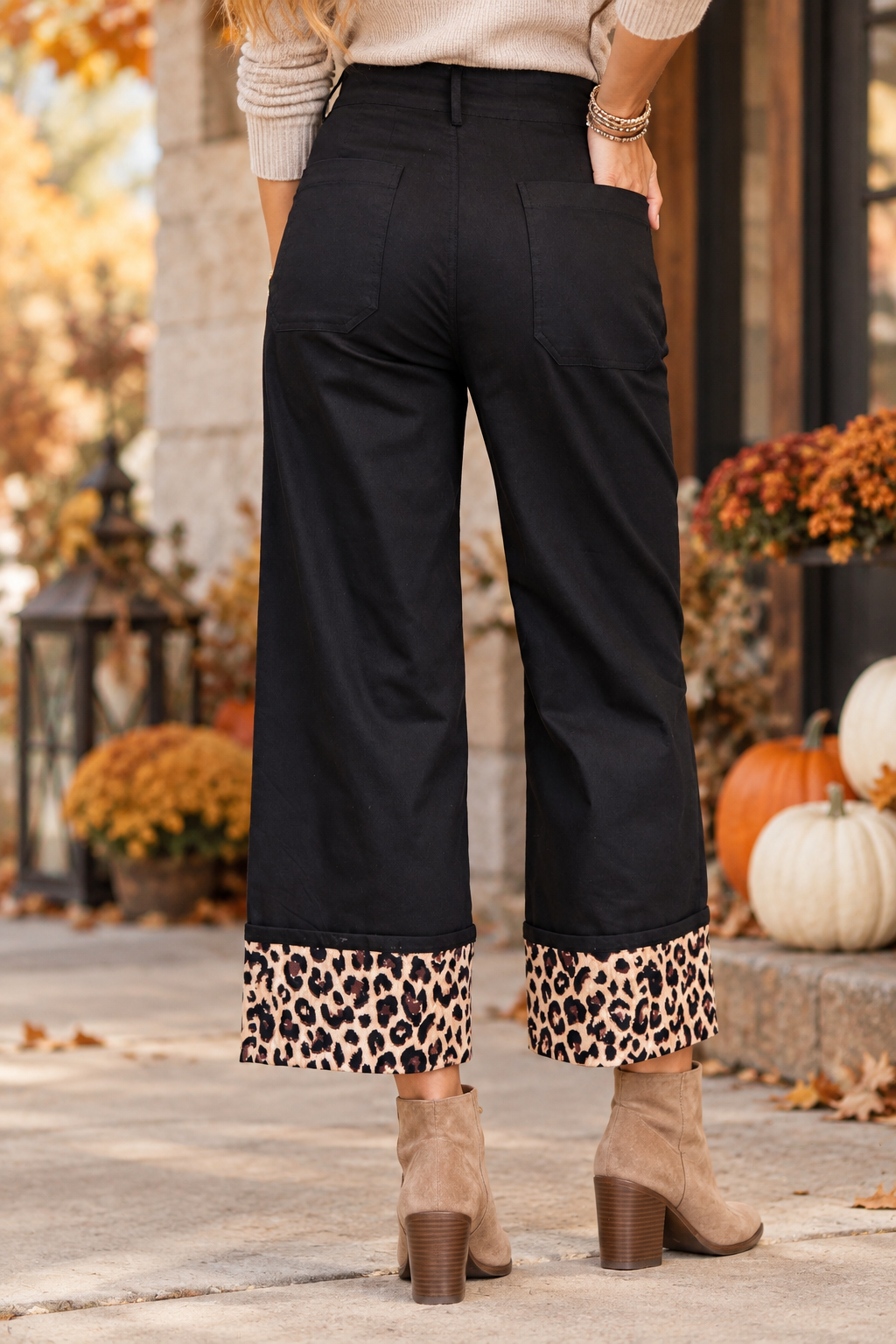Wild Side Leopard Cuff Pants