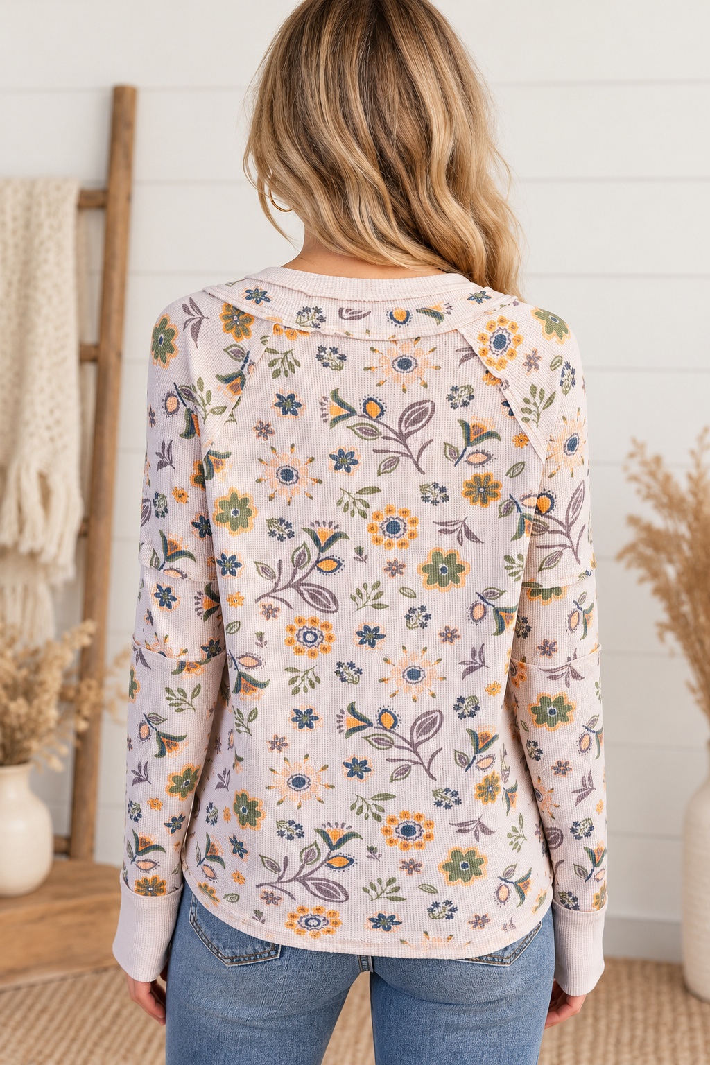 Easel Wildflower Wishes Henley Top
