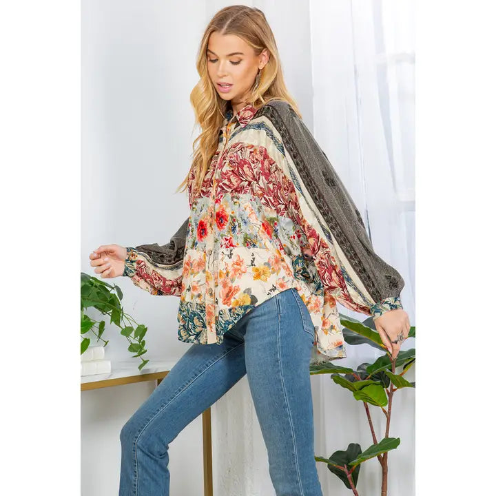 Young Threads Floral Print Top