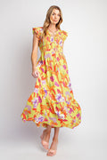 Easel Sunlit Blossom Maxi Dress