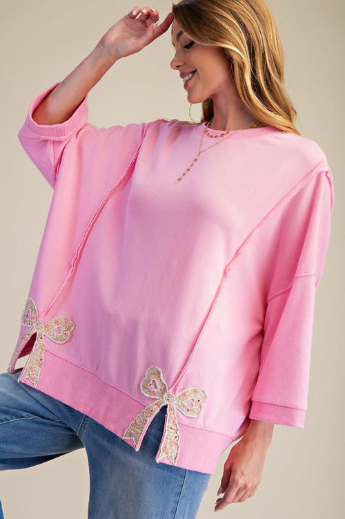 Easel Bow Patchwork Top