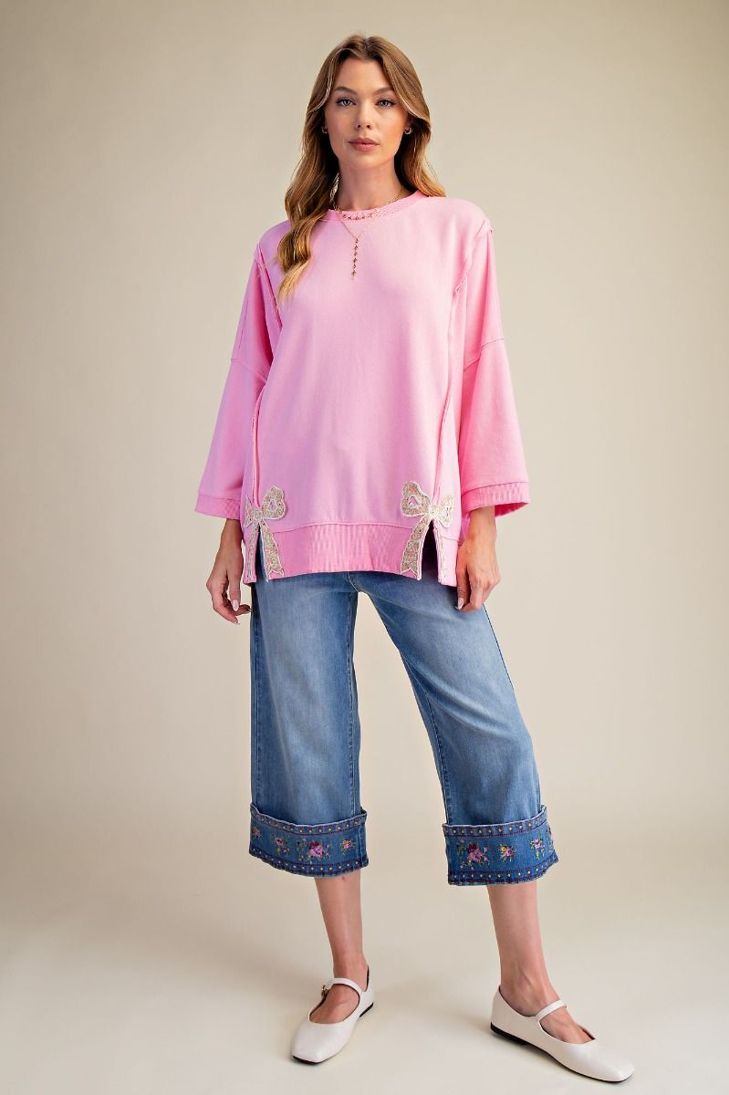 Easel Bow Patchwork Top