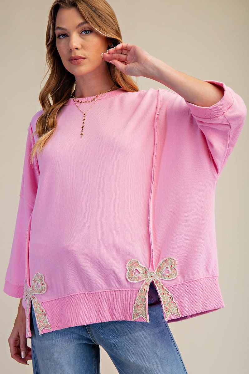 Easel Bow Patchwork Top