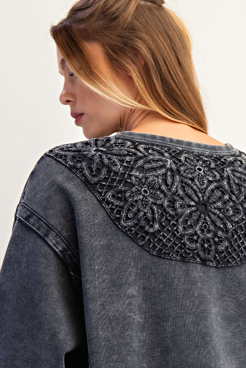 Easel Crochet Patch Crewneck