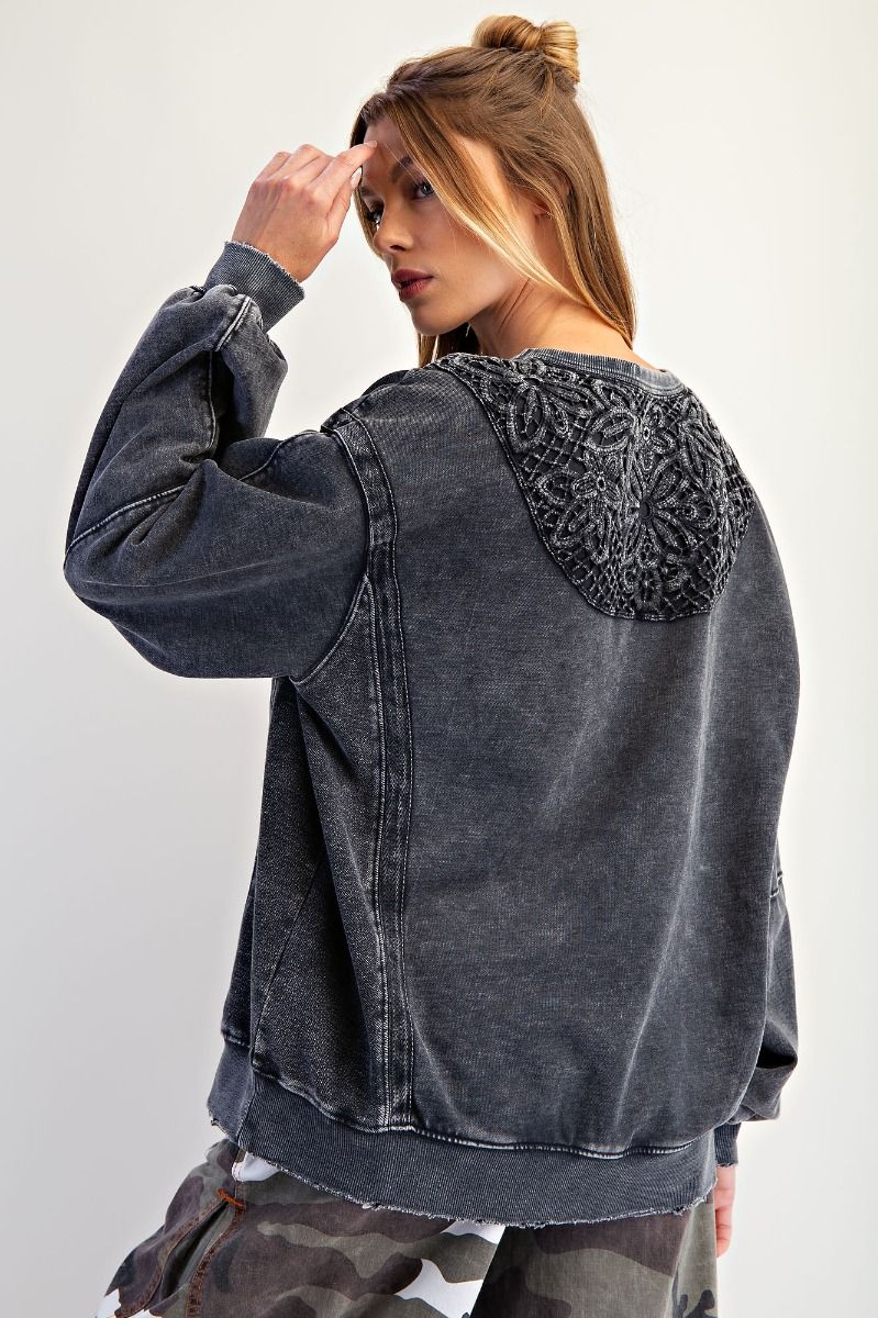 Easel Crochet Patch Crewneck