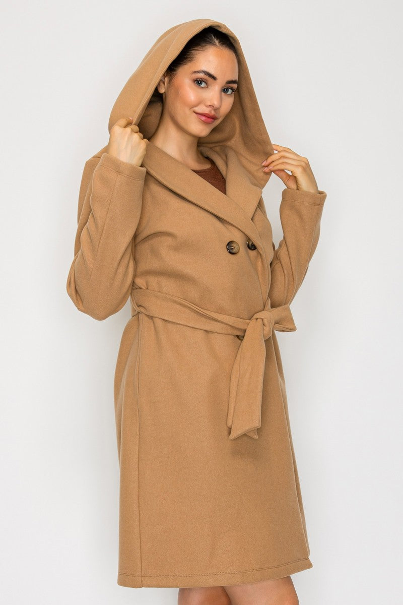 Double Breasted Coat - Tan