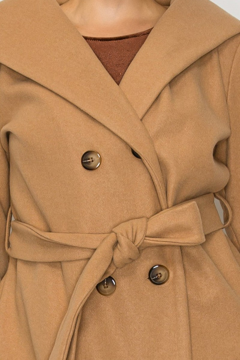 Double Breasted Coat - Tan