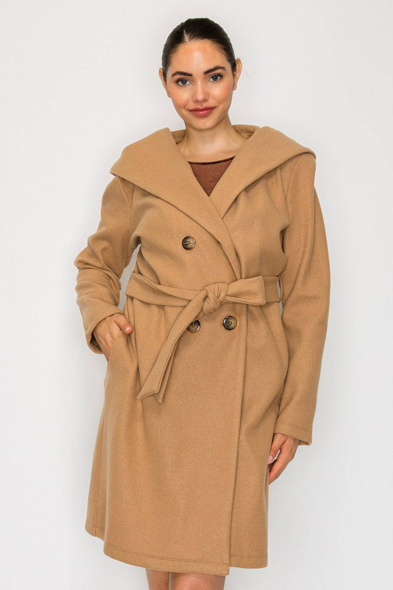 Double Breasted Coat - Tan