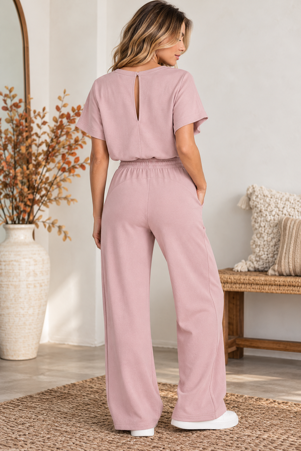 Luxe Bloom Jumpsuit - Mauve