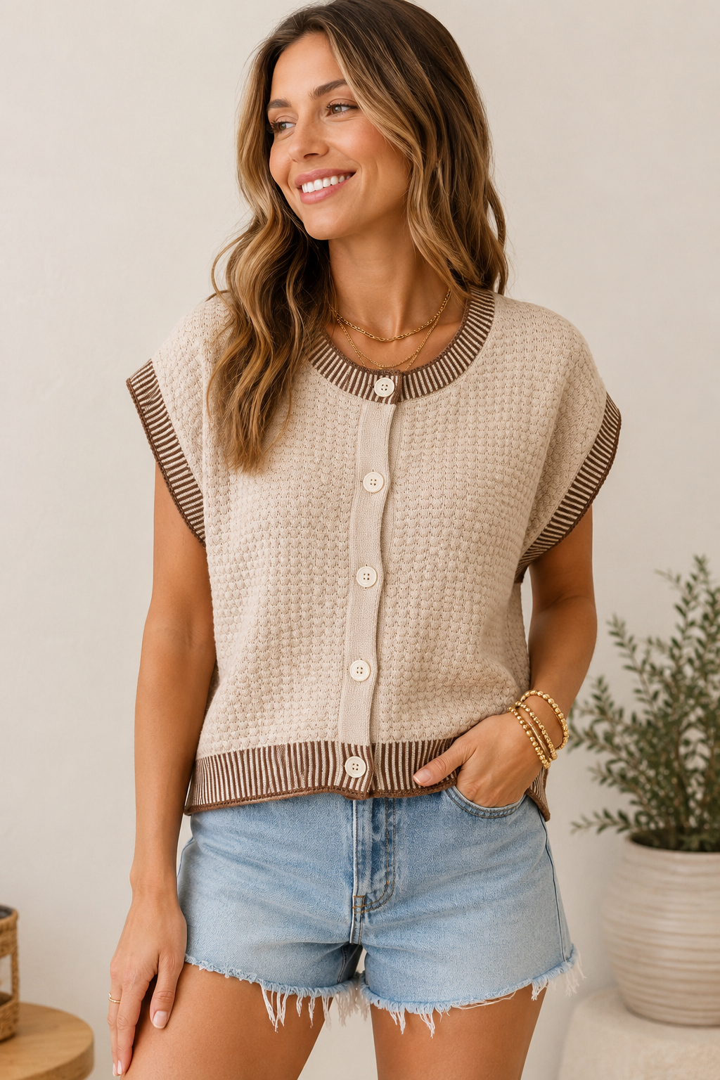 Shoreline Chic Summer Sweater Mocha