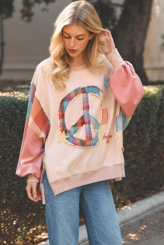 Plaid Peace Top